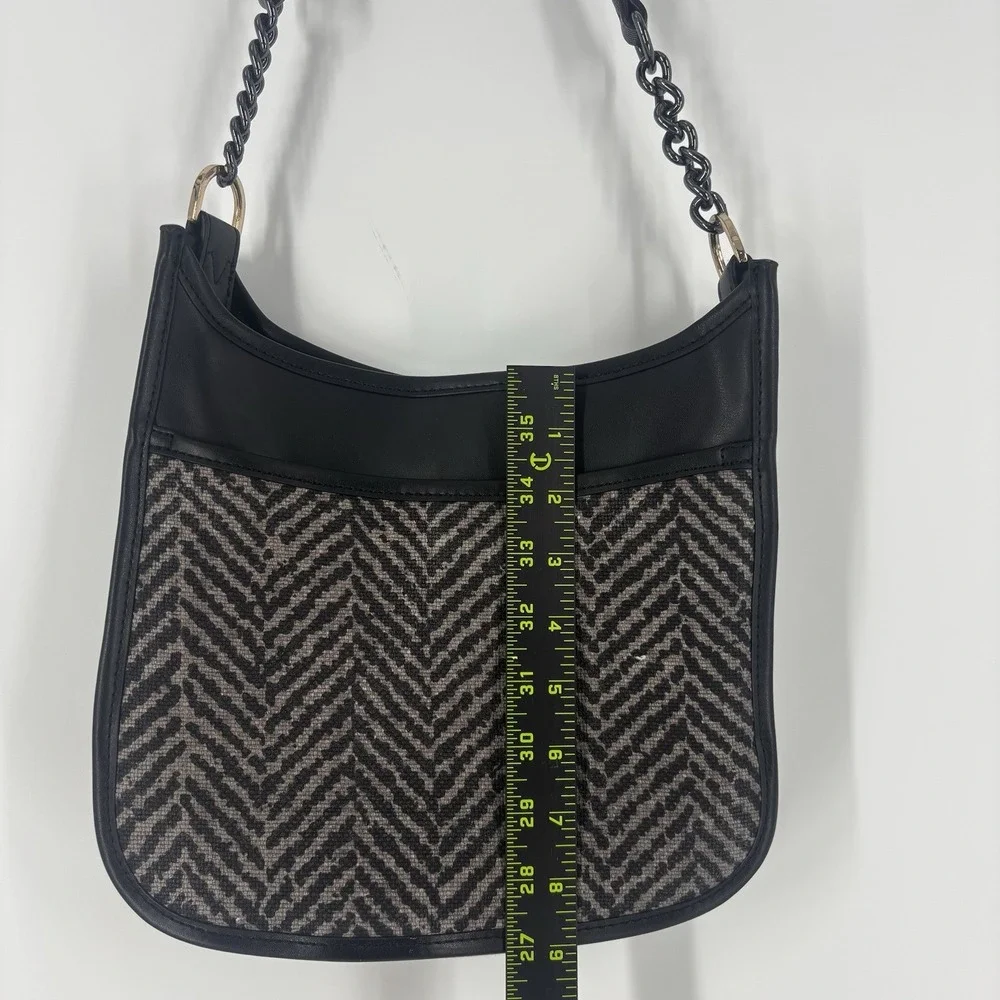 Spartina 449 Daufuskie Island Linen Leather Hobo Shoulder‎ Bag Purse Herringbone